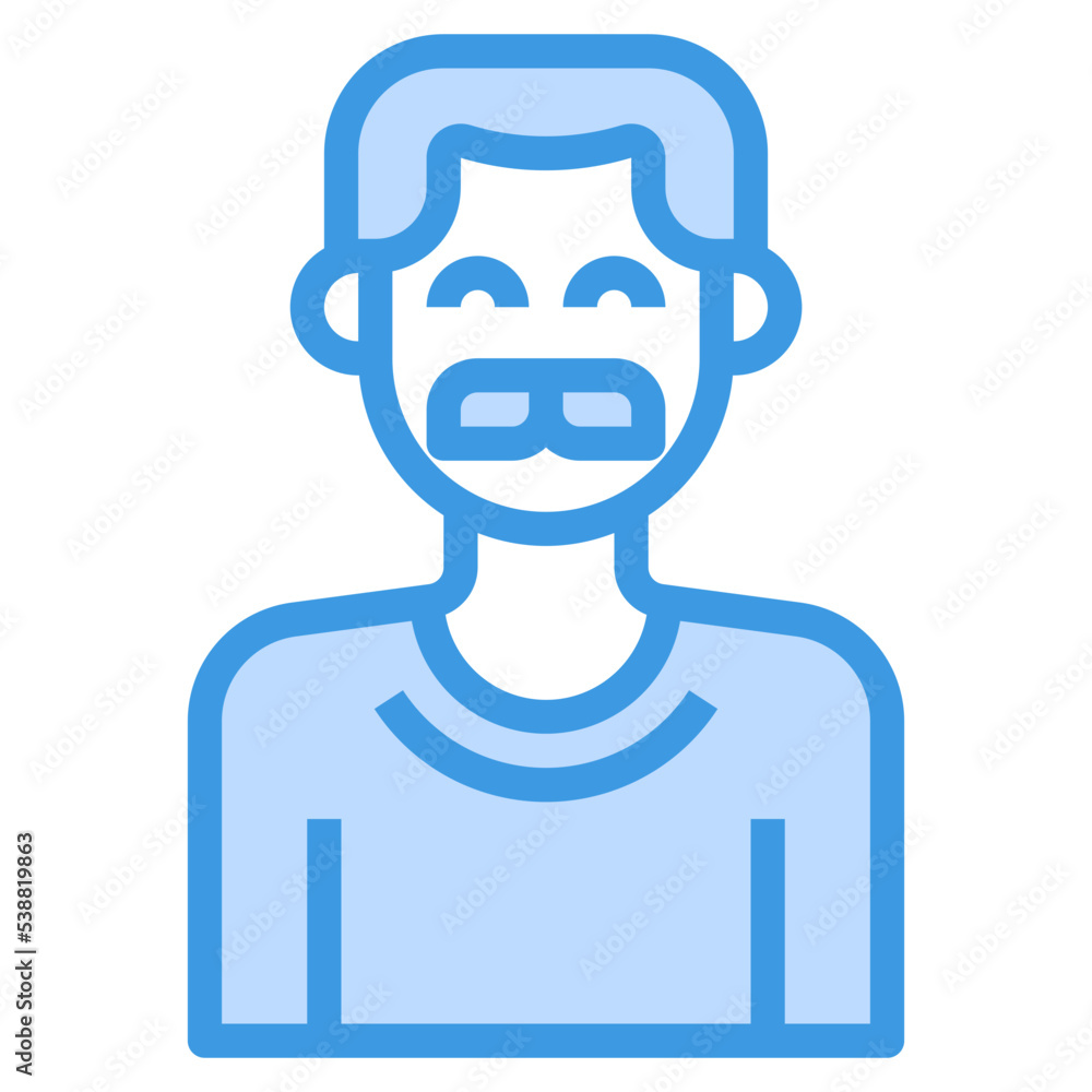 avatar blue outline icon