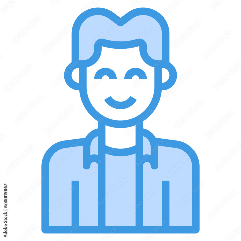 avatar blue outline icon