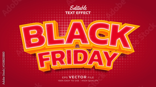 Editable text style effect - black friday promo 3d text effects style illustration