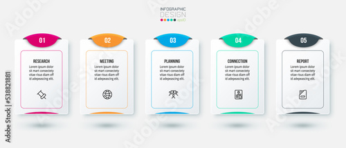 Infographic template business concept with step.