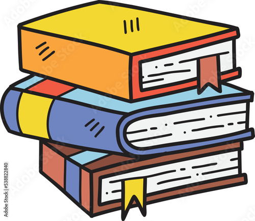 Hand Drawn stack of books illustration
