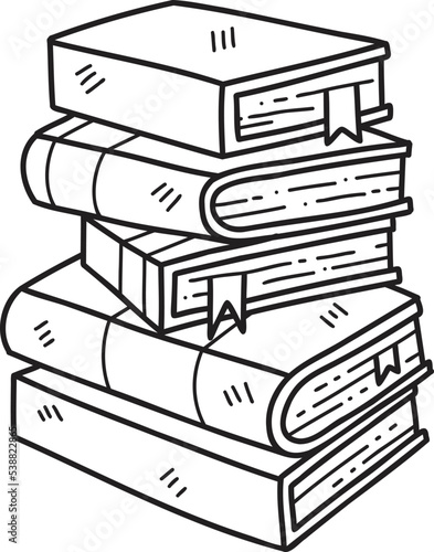 Hand Drawn stack of books illustration