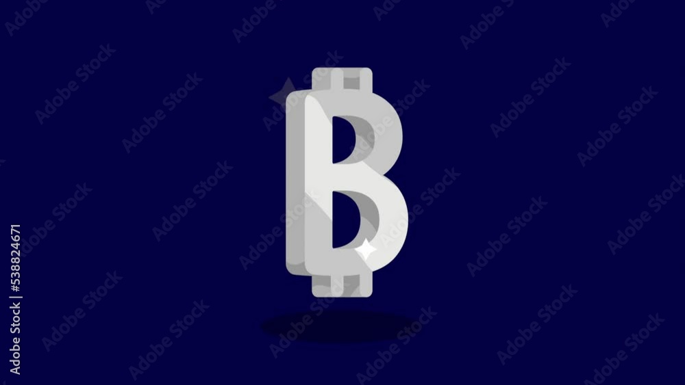 bitcoin silver symbol crypto animation bitcoin silver symbol crypto animation