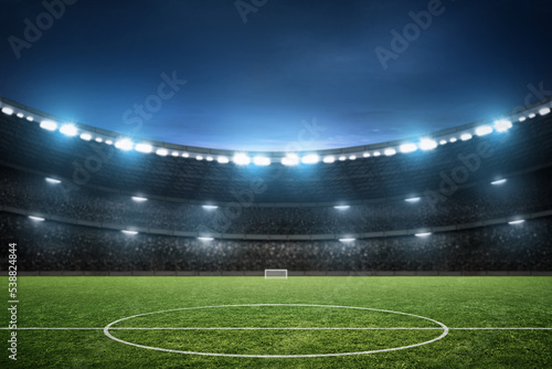 Soccer stadium field, soccer background © fotokitas