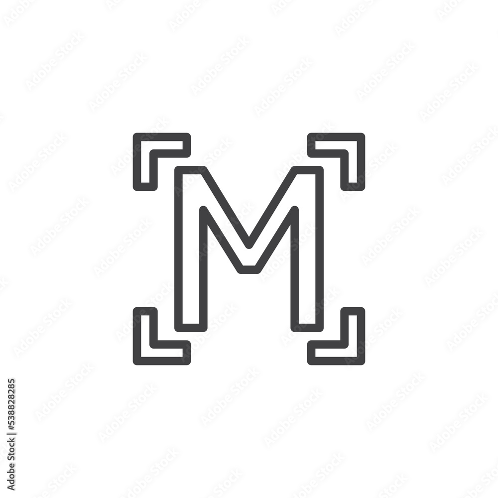 Camera manual mode line icon Camera manual mode line icon