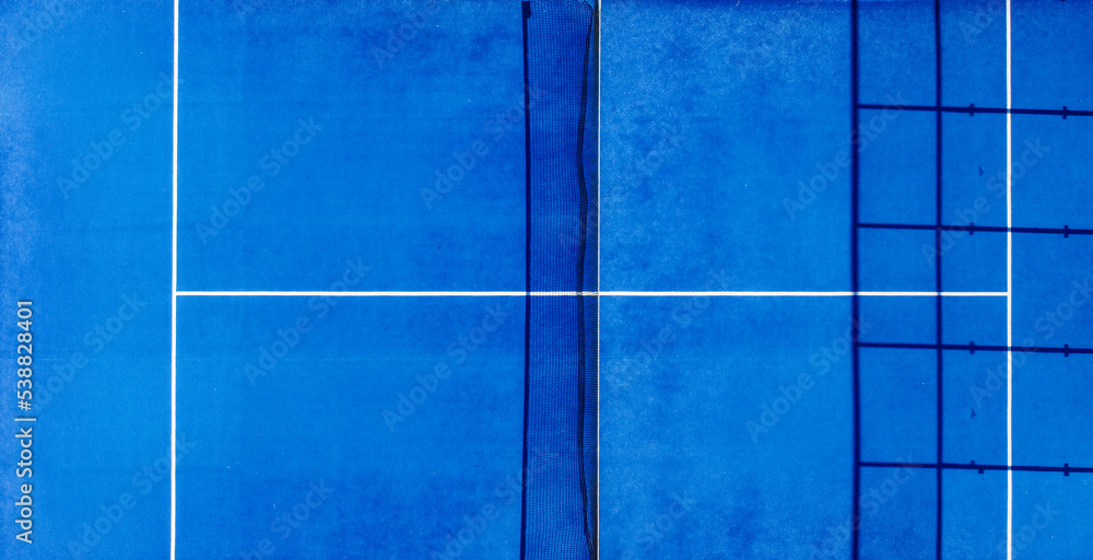drone overhead view, blue paddle tennis court drone overhead view, blue paddle tennis court