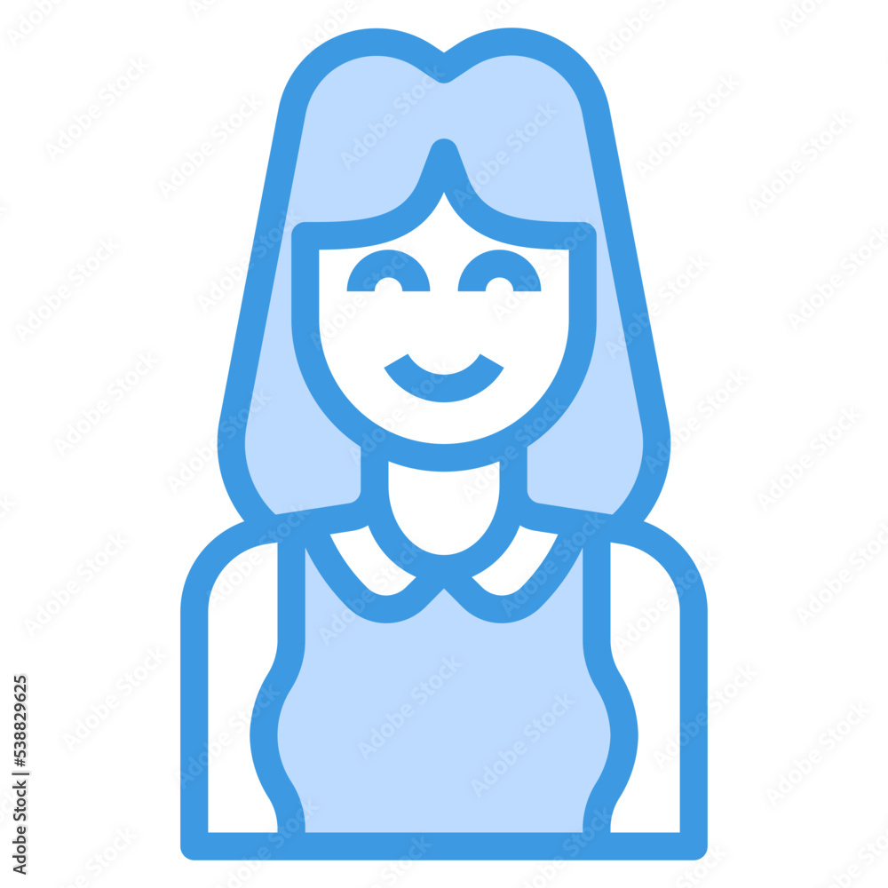 Fototapeta premium avatar blue outline icon