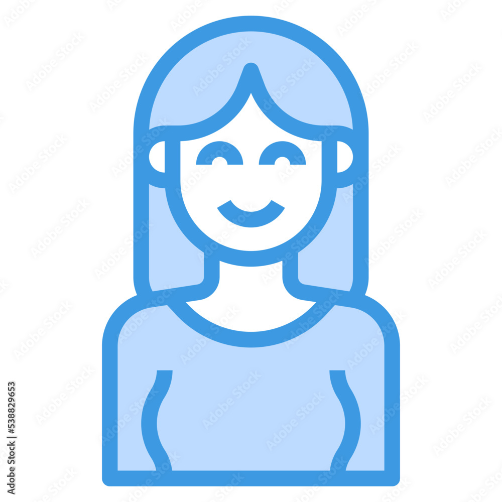 Fototapeta premium avatar blue outline icon