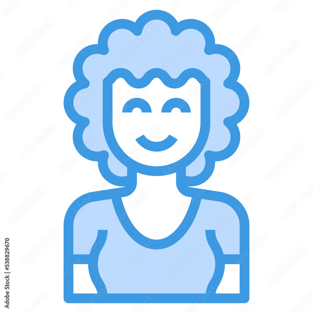 avatar blue outline icon