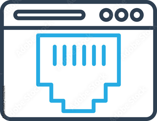 Lan Port Vector icon which is suitable for commercial work and easily modify or edit it
