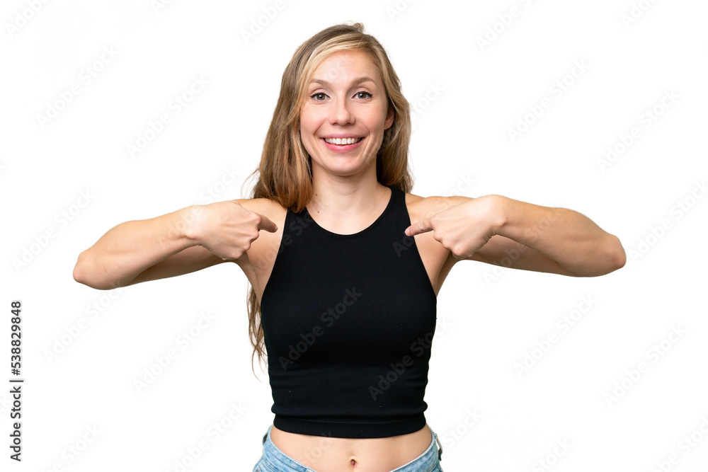 Young blonde woman over isolated background with surprise facial expression Young blonde woman over isolated background with surprise facial expression