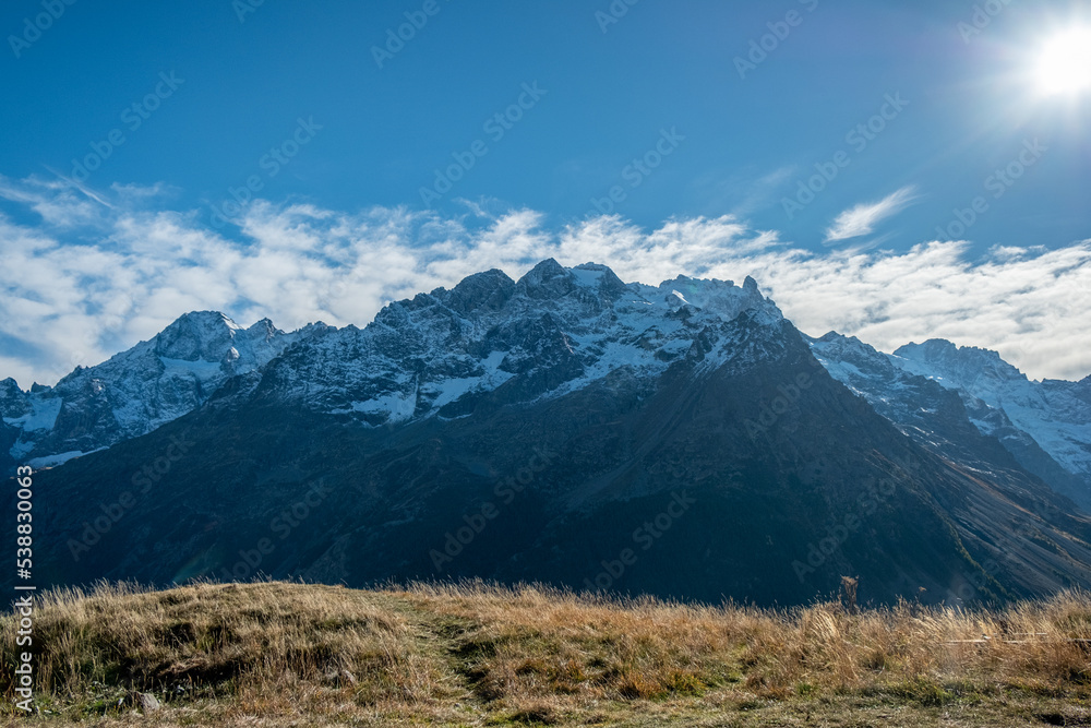 Obraz premium the landscape from the Alps in mid October with some snow and high mountains