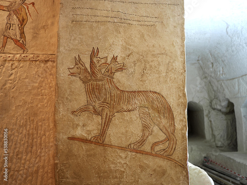 Картината върху платно Mystical animals on the wall in the family tomb