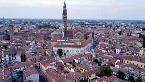 drone flight in Cremona, Lombardy