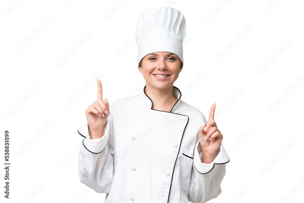 CHEF WOMAN OVER ISOLATED BACKGROUND CHEF WOMAN OVER ISOLATED BACKGROUND
