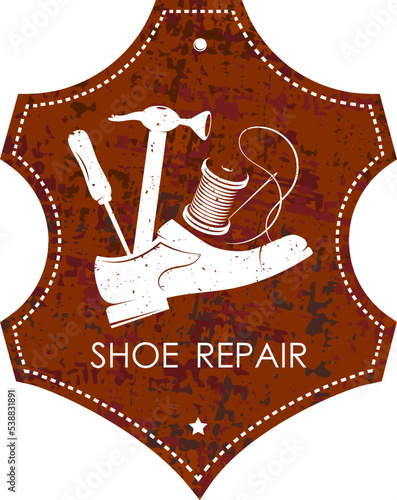 Shoe repair tool. Symbol for shoemaker