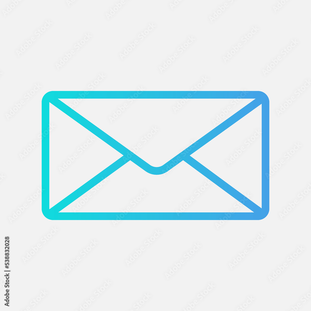 Email icon in gradient style, use for website mobile app presentation Email icon in gradient style, use for website mobile app presentation