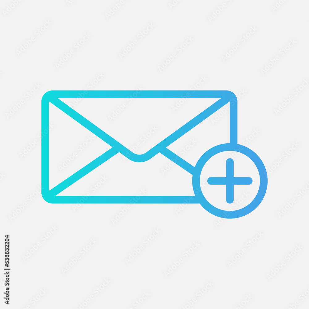 New email icon in gradient style, use for website mobile app presentation New email icon in gradient style, use for website mobile app presentation
