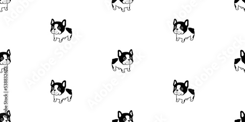 dog seamless pattern french bulldog vector puppy pet breed cartoon gift wrapping paper repeat wallpaper tile background doodle illustration isolated design