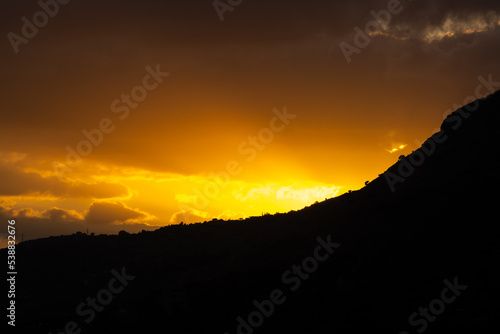 sunset over the mountains