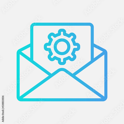 Settings icon in gradient style about email, use for website mobile app presentation