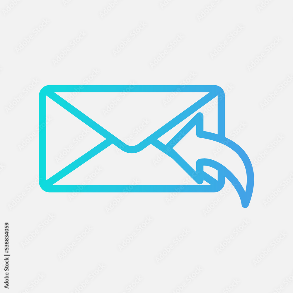 Forward icon in gradient style about email, use for website mobile app presentation Forward icon in gradient style about email, use for website mobile app presentation