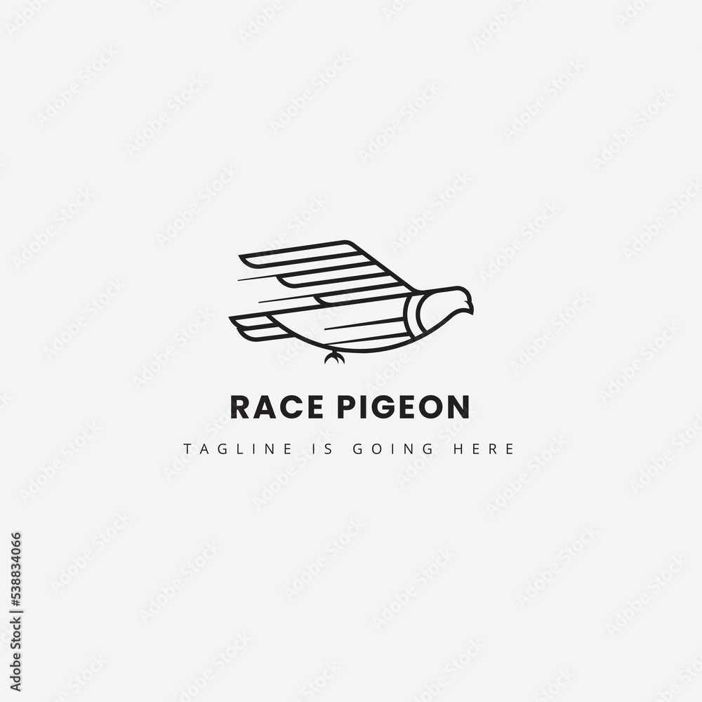 Pigeon fast race logo, pigeon design concept with line symbol fast. perfect for pigeon speed race logos, travel or shipping. Pigeon fast race logo, pigeon design concept with line symbol fast. perfect for pigeon speed race logos, travel or shipping.