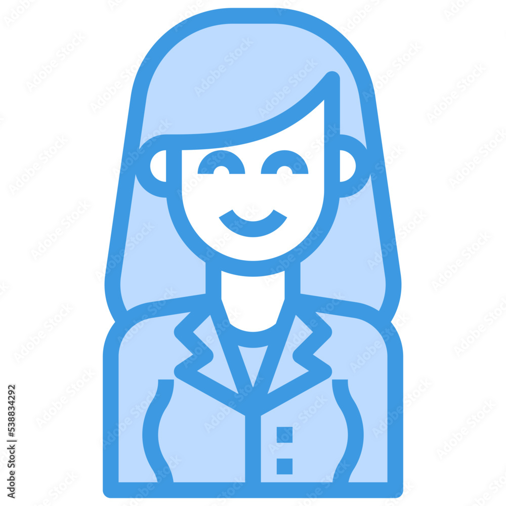 avatar blue outline icon