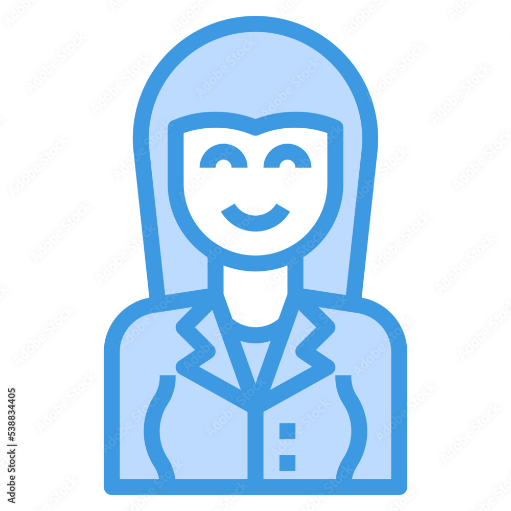 avatar blue outline icon