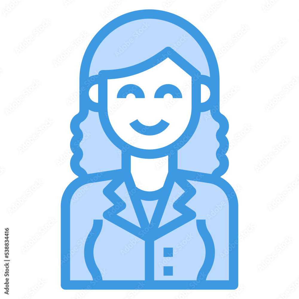 avatar blue outline icon