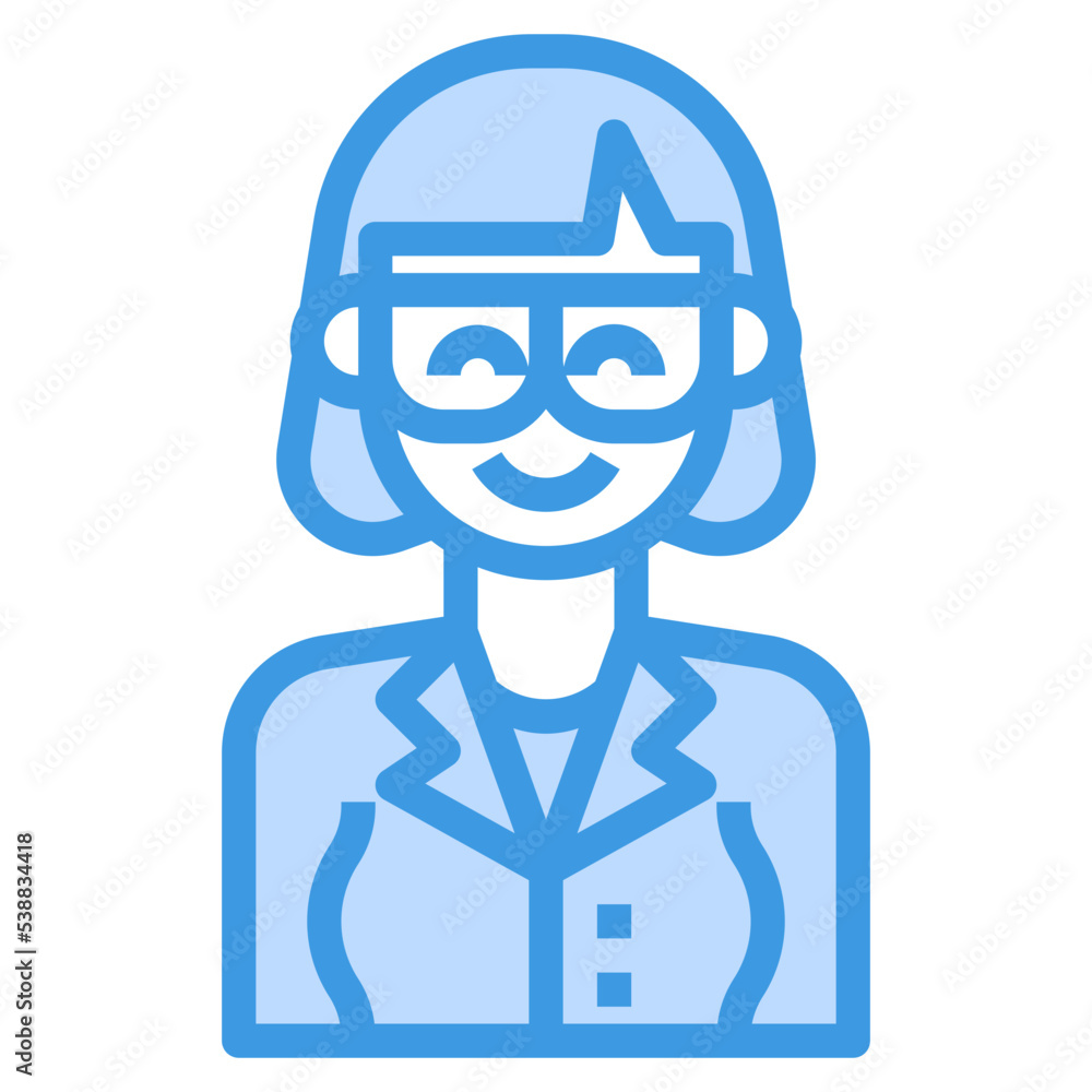 avatar blue outline icon