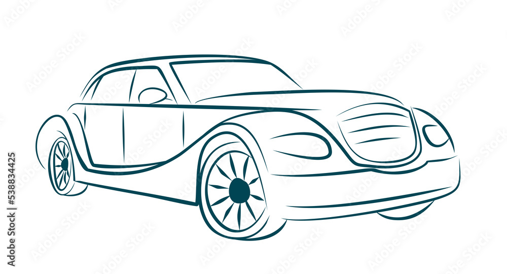 The Sketch of a old car. The Sketch of a old car.