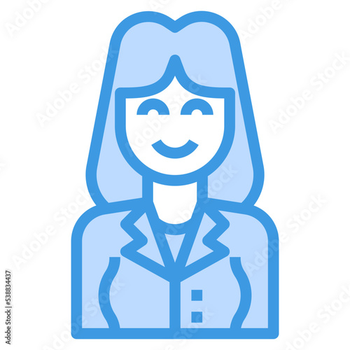 avatar blue outline icon