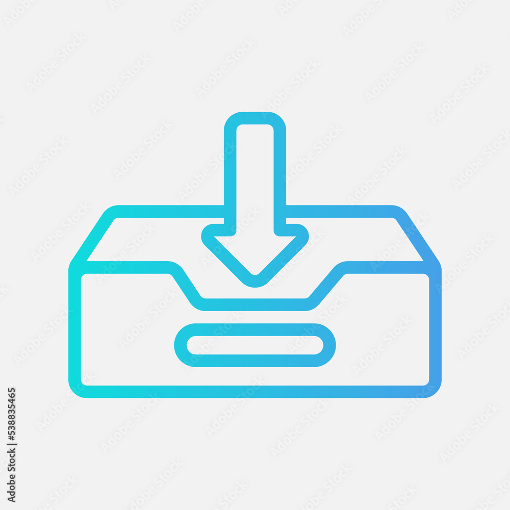 Inbox icon in gradient style about email, use for website mobile app presentation Inbox icon in gradient style about email, use for website mobile app presentation