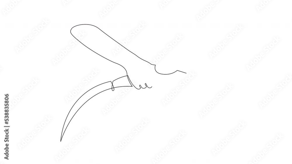 Self drawing animation of hand holding refueling gun. Petrol pump in continuous line drawing style. Self drawing animation of hand holding refueling gun. Petrol pump in continuous line drawing style.