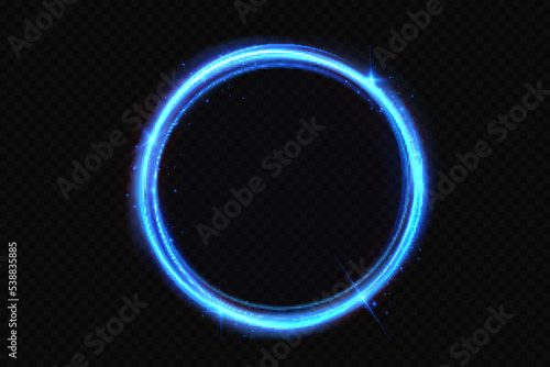 Blue ring.Vector luxury sparkling frame.Christmas decoration. 
