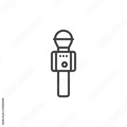 Karaoke microphone line icon