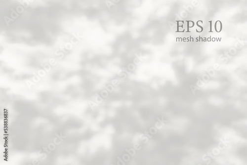 Transparent natural plant shadow. Light effect overlay. Mesh grid. Shadows from branches, plant, foliage and leaves on ground. Presentation your design card, poster Photo realistic vector