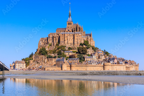 Mont Saint-Michel. View from the southeast. Normandy, France.