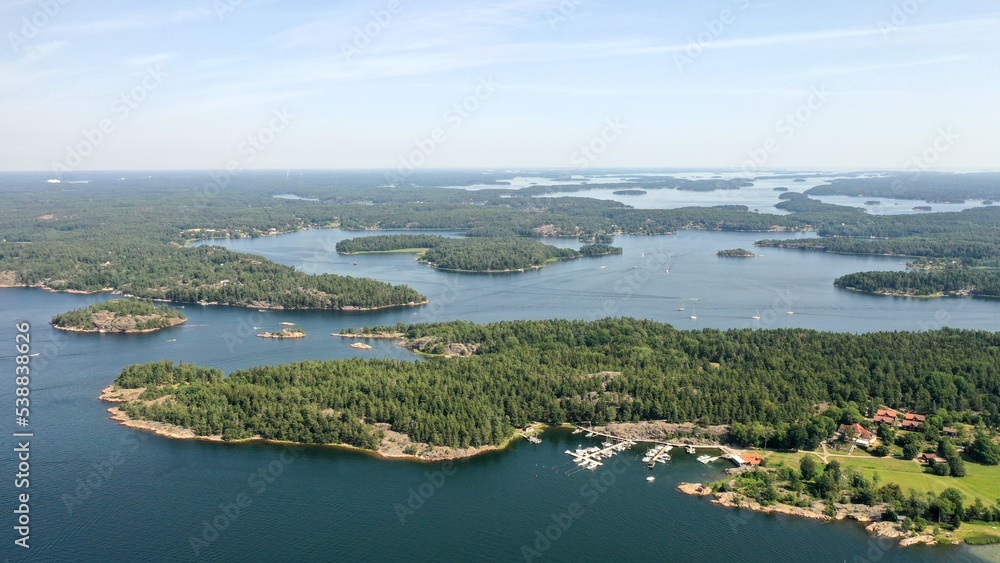 survol de l'archipel de Stockholm en Suède