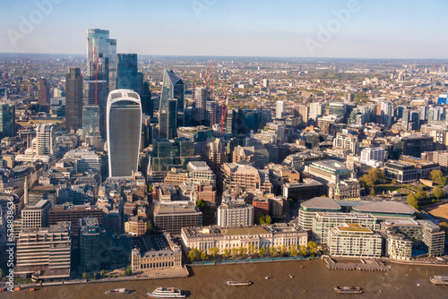 UK, England, London, Elevated view of City of London photo