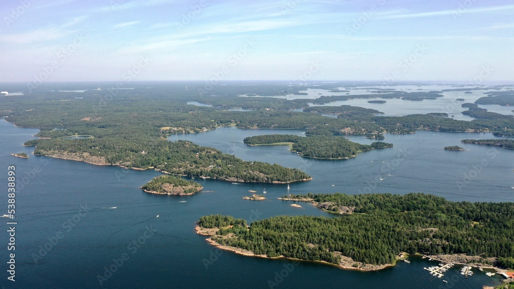 survol de l'archipel de Stockholm en suède	