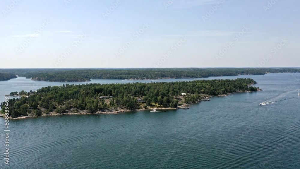 survol de l'archipel de Stockholm en suède	