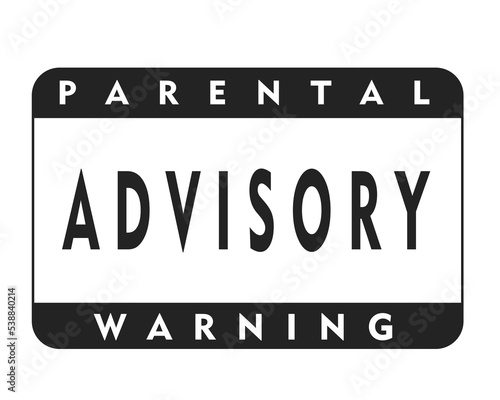 Parental Advisory Warning simple typography design. illustration-vector. 