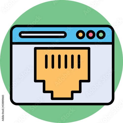 Lan Port Vector icon which is suitable for commercial work and easily modify or edit it
