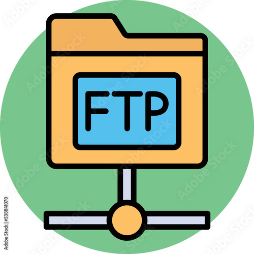 ftp protocol Vector icon which is suitable for commercial work and easily modify or edit it
