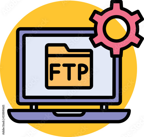  ftp protocol client Vector icon which is suitable for commercial work and easily modify or edit it
