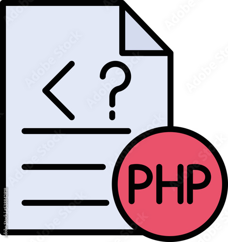 php file Vector icon which is suitable for commercial work and easily modify or edit it
