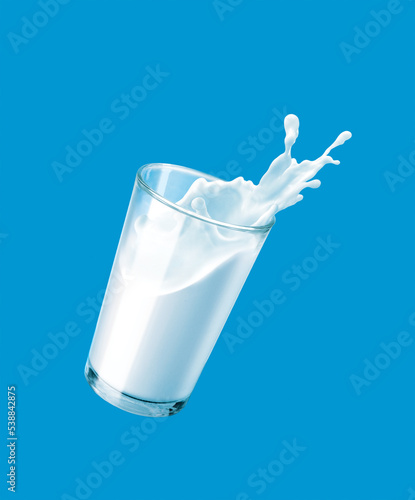 Milk splash, isolated on white background, realism, photo realistic