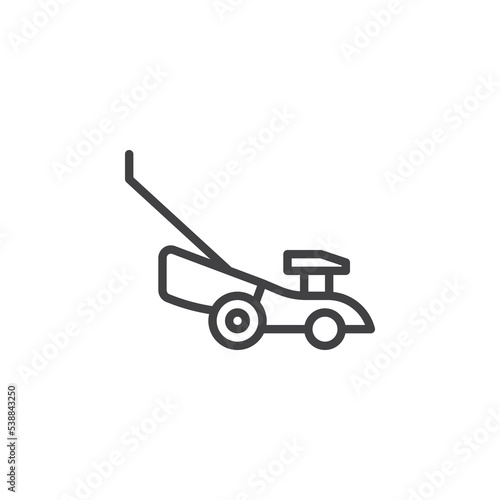 Grass cutter or lawnmower line icon
